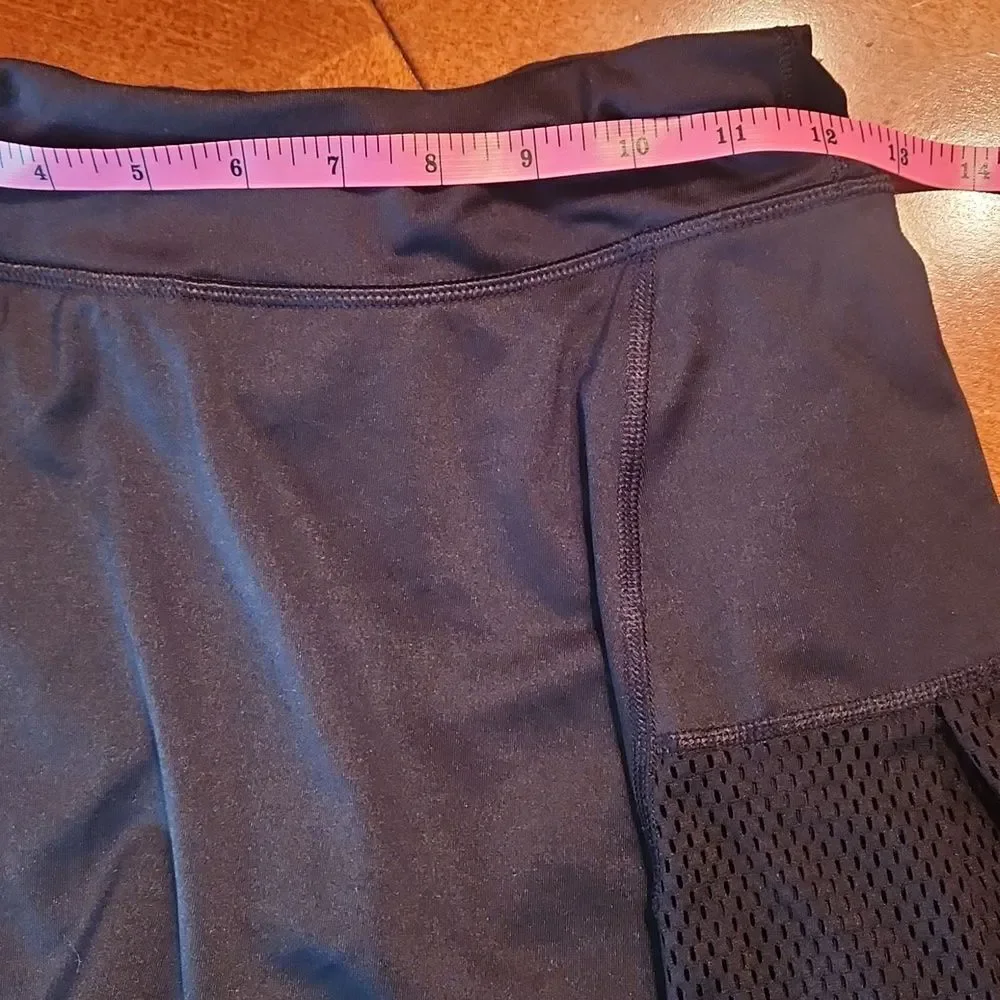 Avia Athletic Stretch Skort & Old Navy Stripes Tee Outfit, Large, Black & White